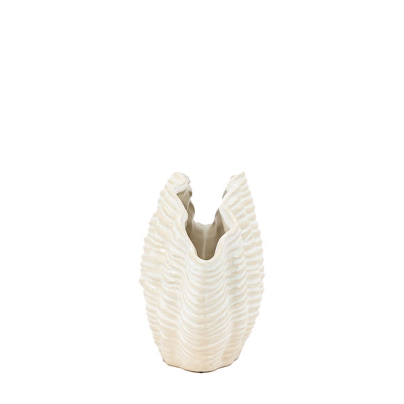 Ribbed Shell Ceramic Vase 5