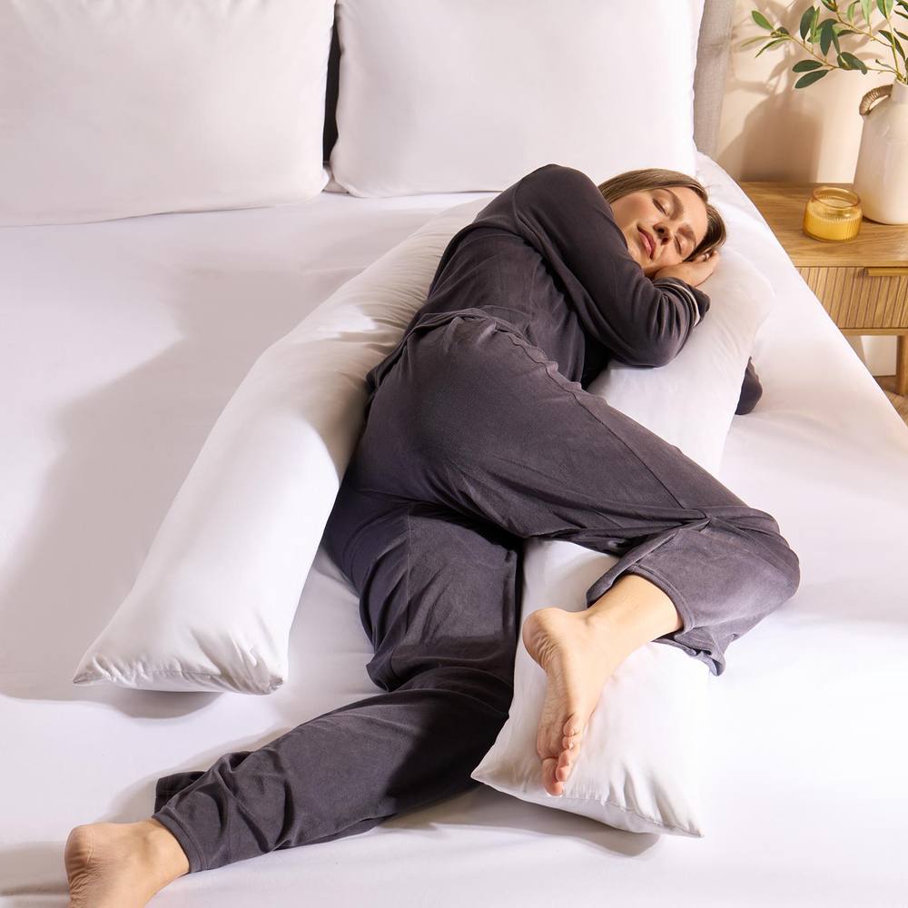OHS Pregnancy Pillow Cushion Soft Back Support Bed Cushion in White