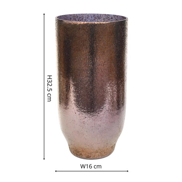 Opulent Tall Metallic Glass Vase 4