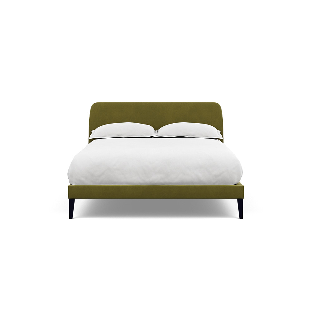 Heal's Wallis Bedstead Double Smart Velvet Artichoke Black
