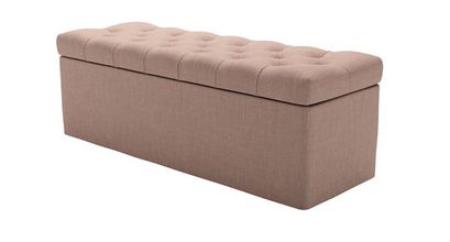 Valentin Storage Bench in Blush Pure Belgian Linen - sofa.com
