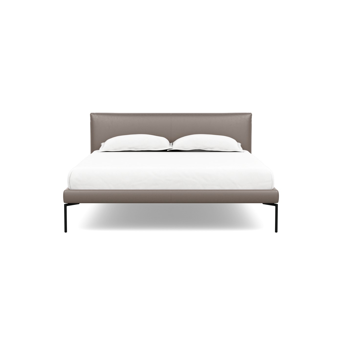 Heal's Matera Bedstead King Daino Leather Elephant Grey Black Feet