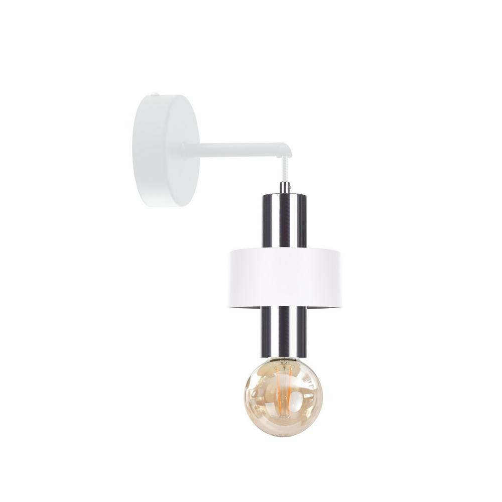 Netlighting Unica Wall Lamp White Silver 12cm 1x E27
