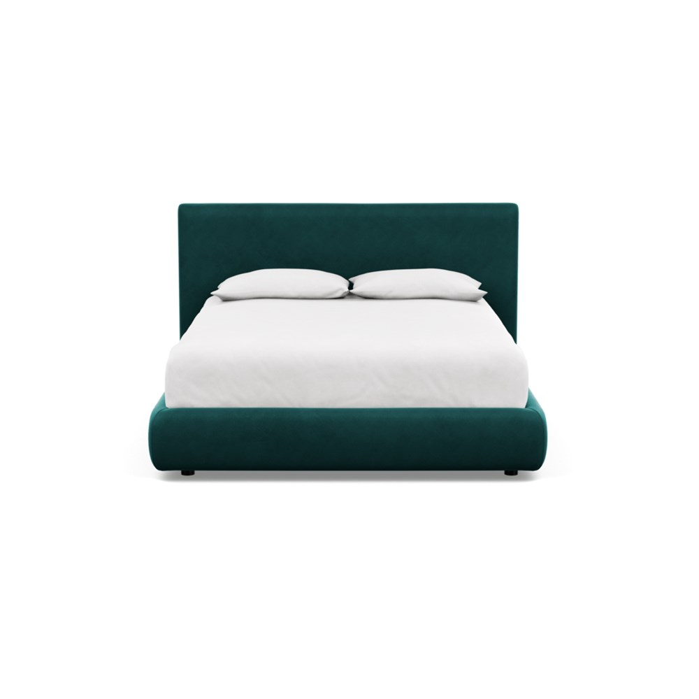 Heal's Alba Bed Double Marylebone Velvet Emerald Green