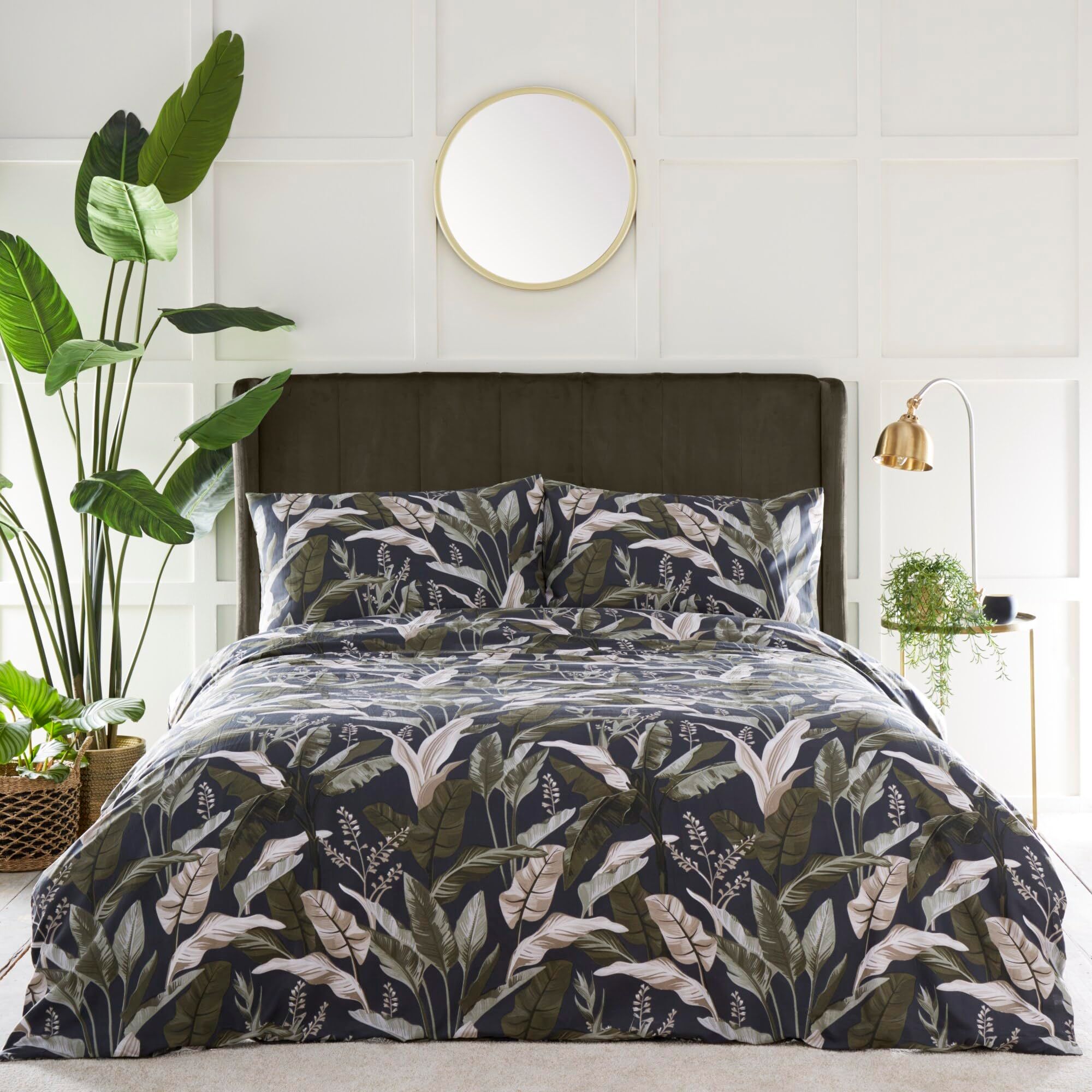 Portfolio Home Olive Botanicals Duvet Cover Set in Green