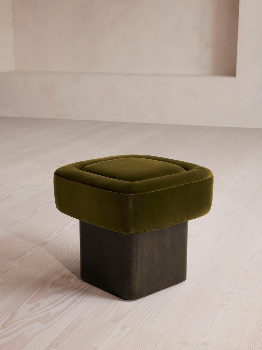 Ralph Footstool, Velvet, Olive