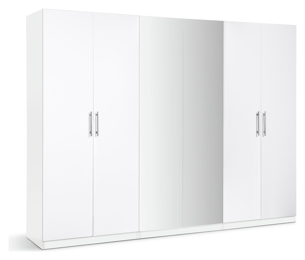 Habitat Munich 6 Door Wardrobe - White Gloss