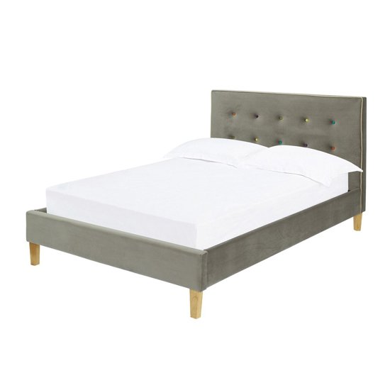 Camden Double Fabric Bed In Grey