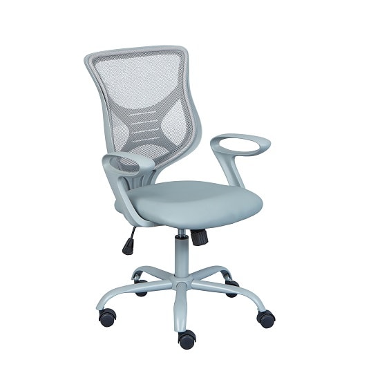 Coltene Home Office Chair In Grey PU And Mesh With Castors