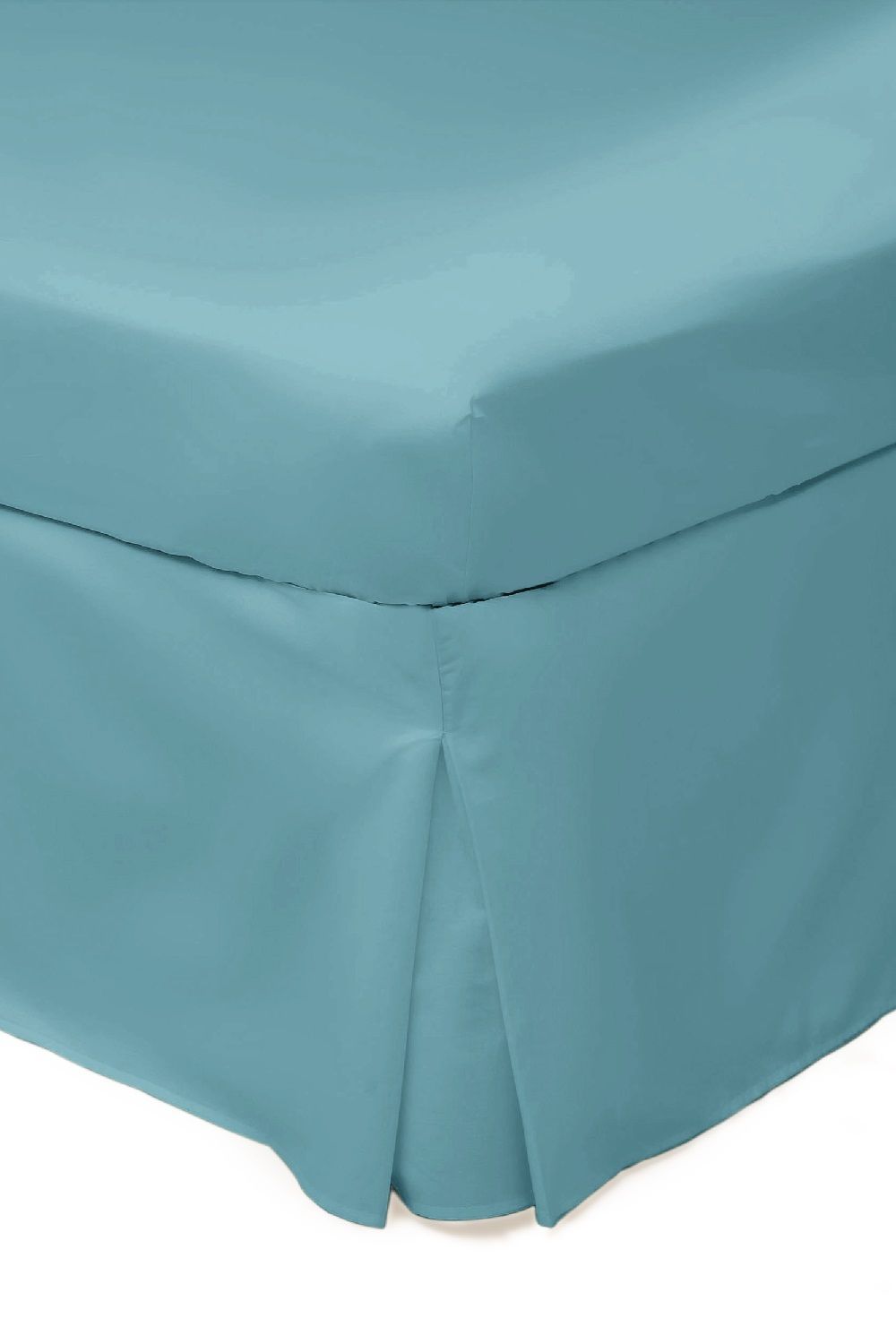 Belledorm Easy Care 200 Thread Count Cotton Polyester Percale Platform Valance in Teal | Size: Super King