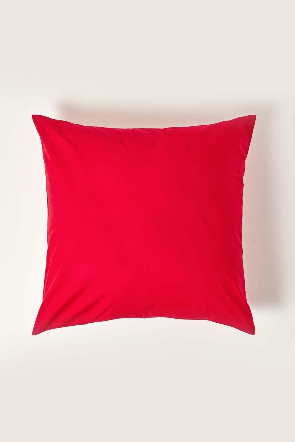 Homescapes Continental Egyptian Cotton Pillowcase 200 TC, 80 x 80 cm in Red