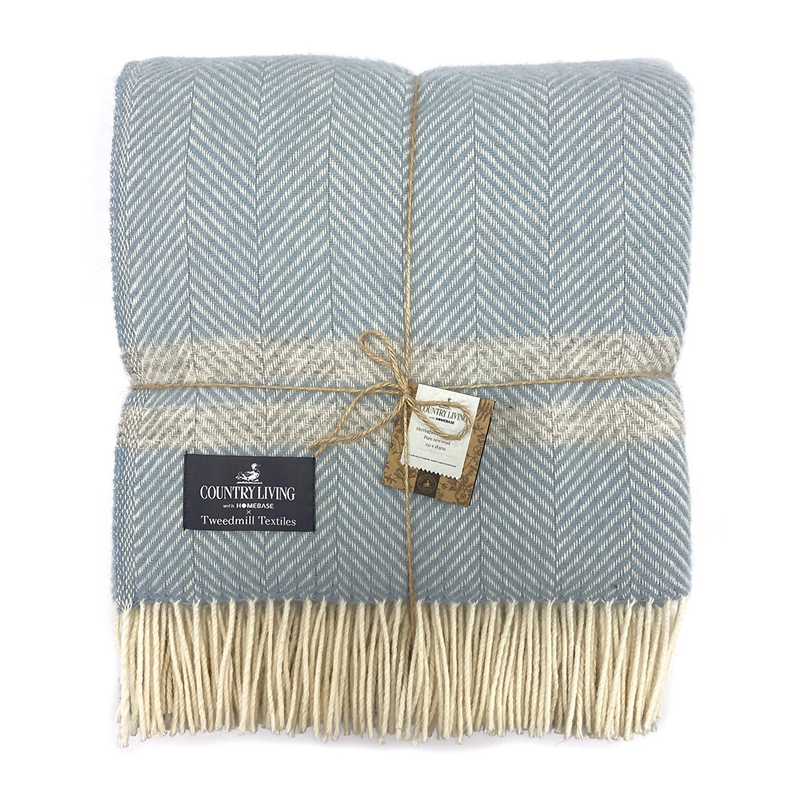 Country Living Wool Herringbone Stripe Throw - 150x183cm
