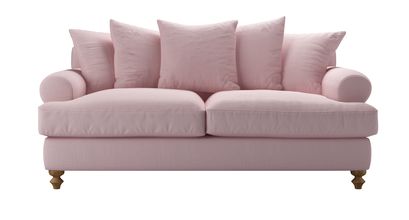 Teddy 2.5 Seat Sofa Bed in Powder Pink Brushed Linen Cotton - sofa.com