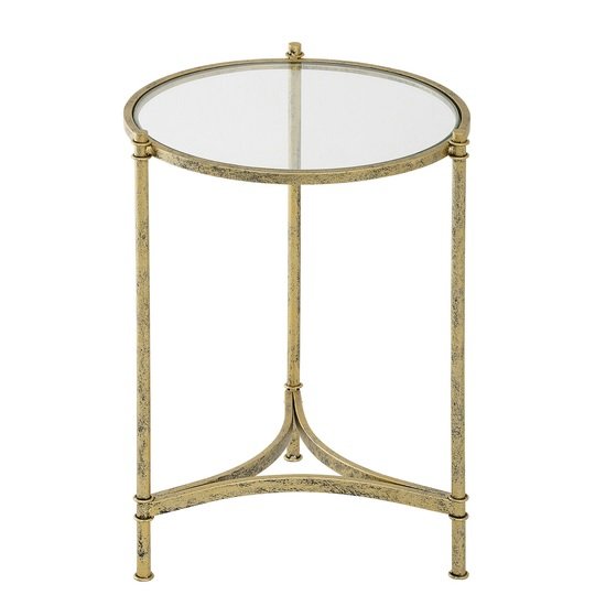 Tustin Glass Lamp Table Large In Clear With Metal Frame