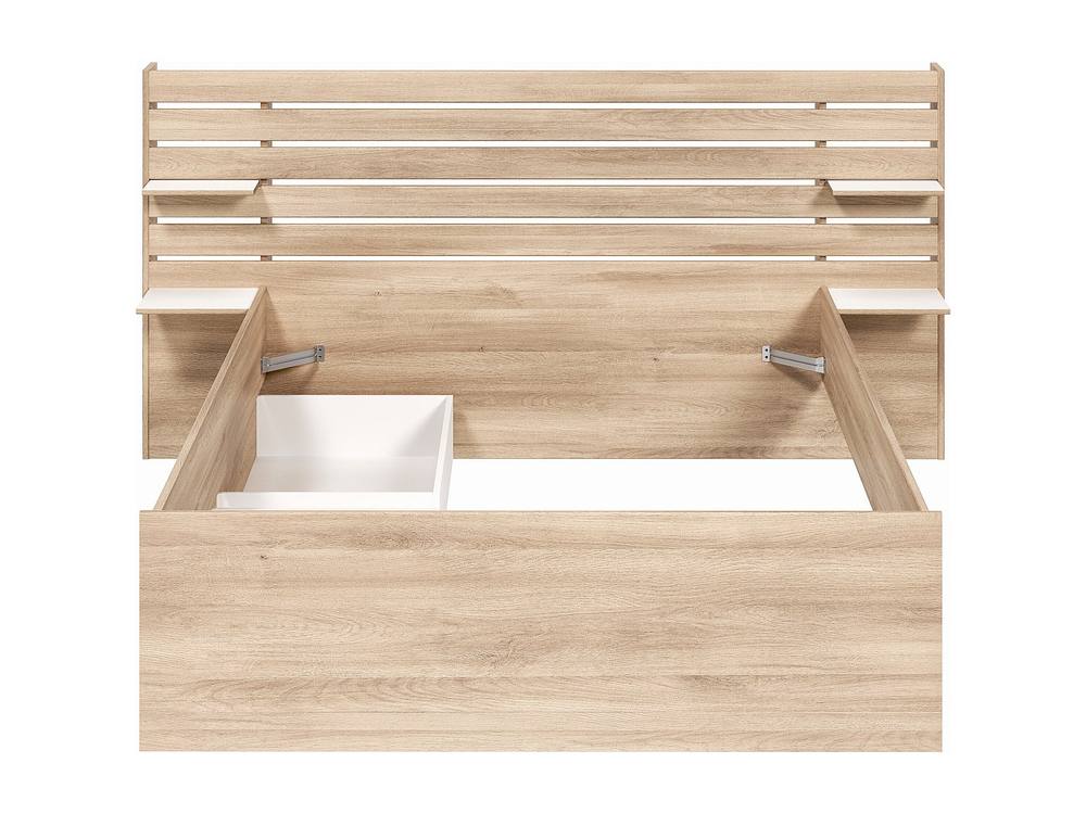 Vente-unique 140 X 190/200 Cm Bed With Storage - Natural - TENALIA II in Light Oak