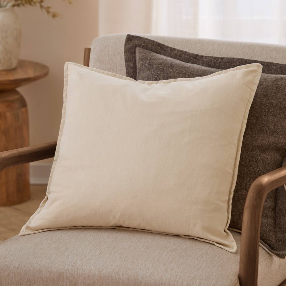 Yard Slub Cotton Cushion in Cream