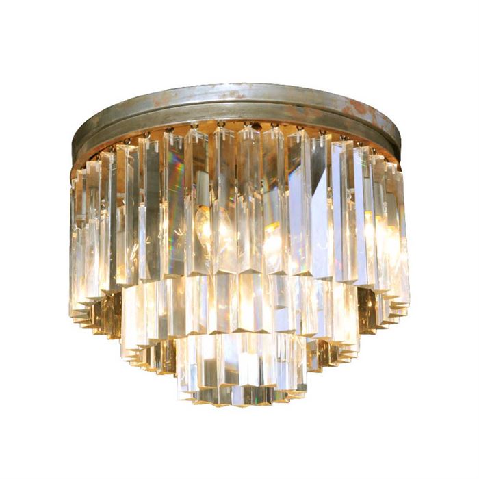 Timothy Oulton Odeon Small 3 Ring Flushmount Chandelier, Natural