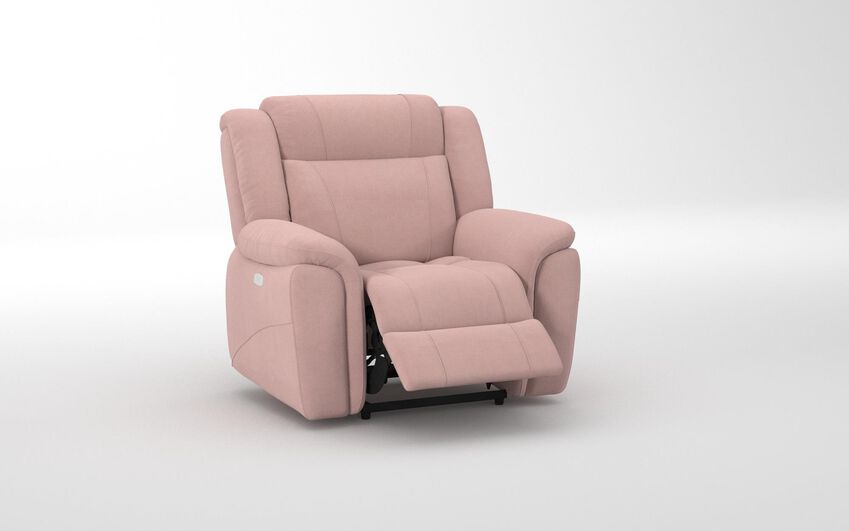 Pink Fabric Elland Power Recliner Chair
