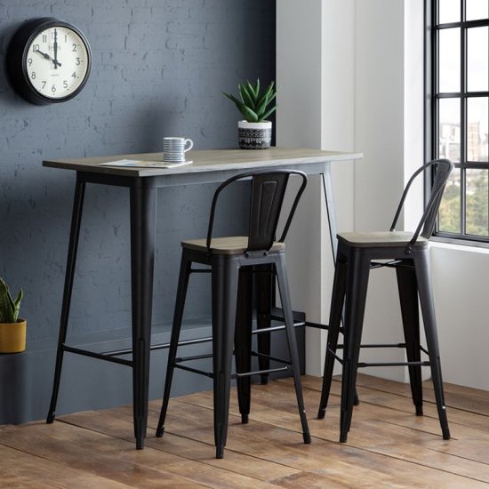 Grafton Bar Set In Mocha Elm With 2 Stools