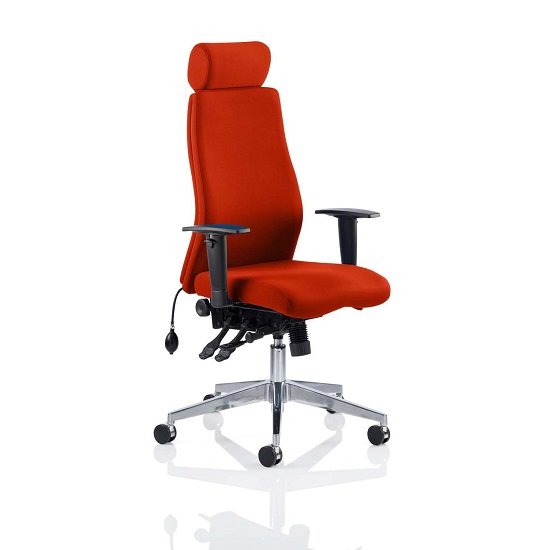 Penza Office Chair In Tobasco Red With Adjustable Arms