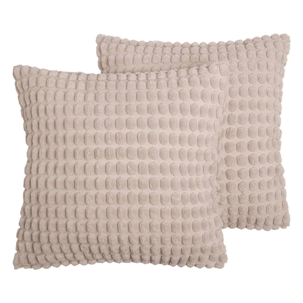OHS 2 Pack Bobble Cushion Covers Home Decor Set in Natural