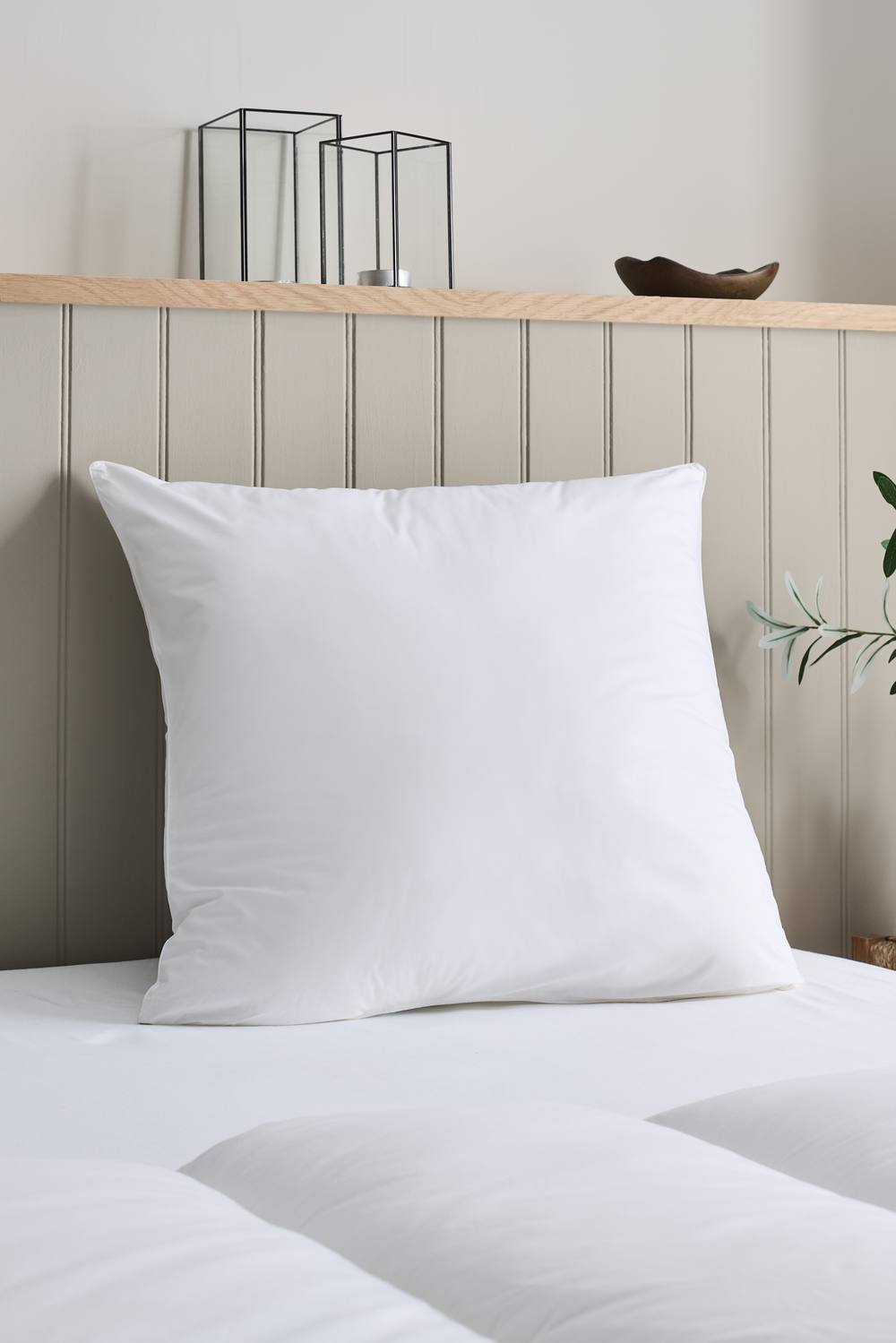 CHRISTY Classic Filled Hollowfibre Soft Medium Square Pillow in White
