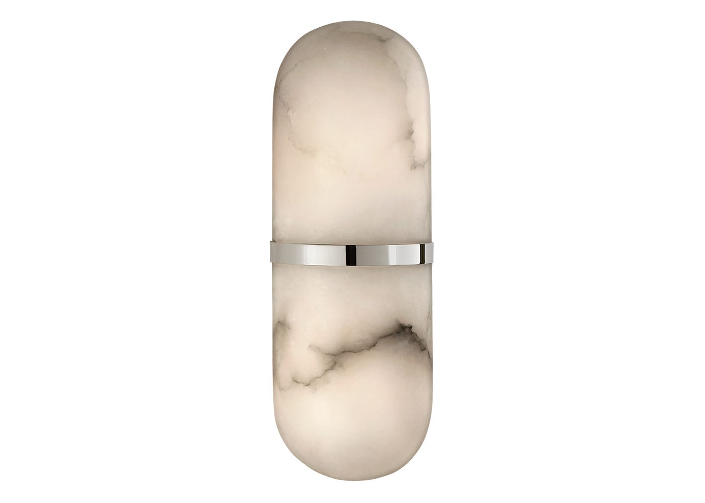 Visual Comfort Melange Pill Form Sconce Wall Light Polished Nickel & Alabaster