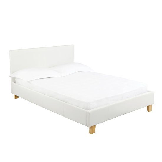 Prado Faux Leather King Size Bed In White