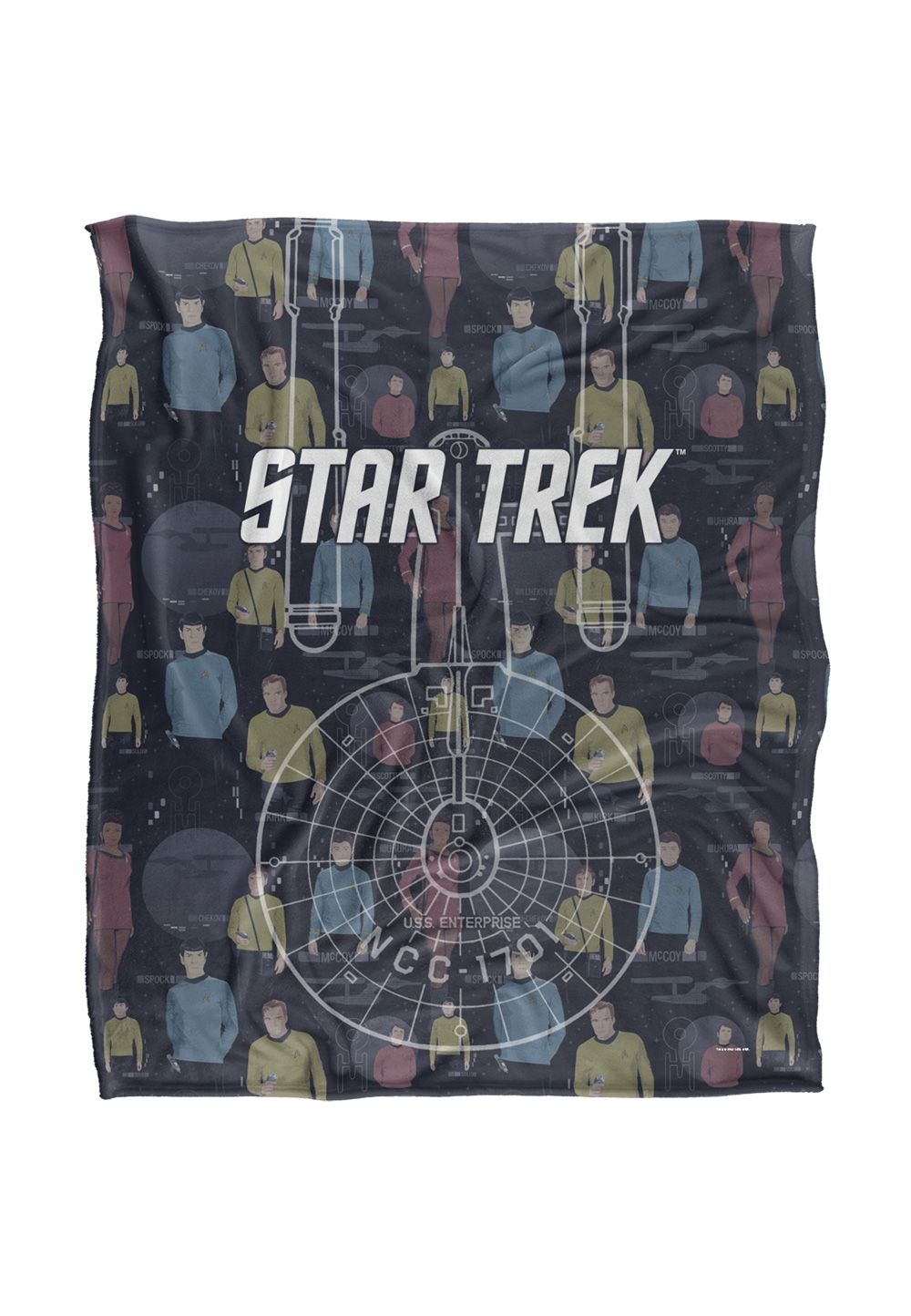 Star Trek Enterprise Crew Silky Touch Super Soft Throw Blanket 152 X 127 cm in White