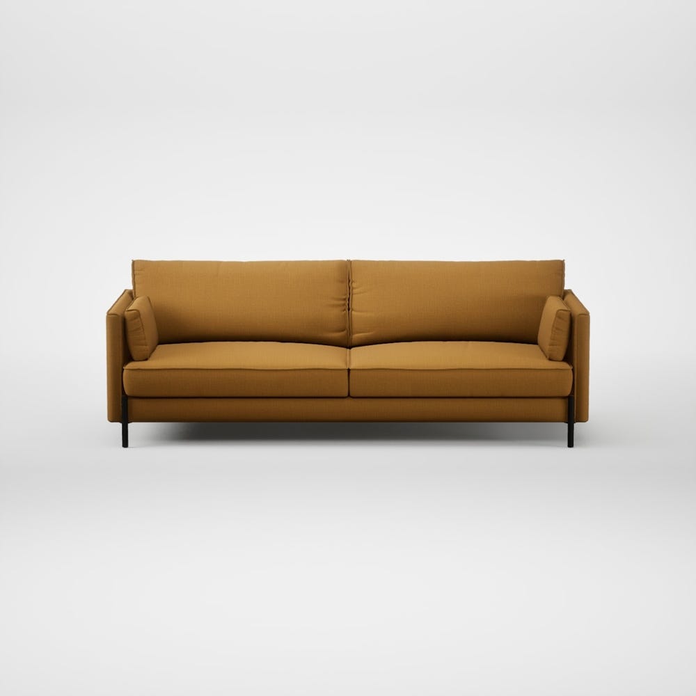 Heal's Tortona 4 Seater Sofa Smart Cotton Linen Sahara Black Feet 2