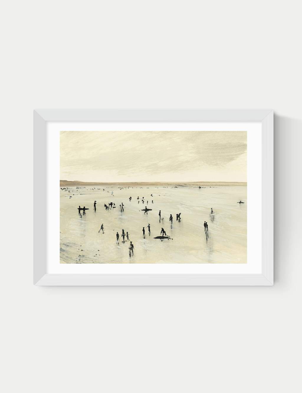 East End Prints Croyde Framed Art Print White