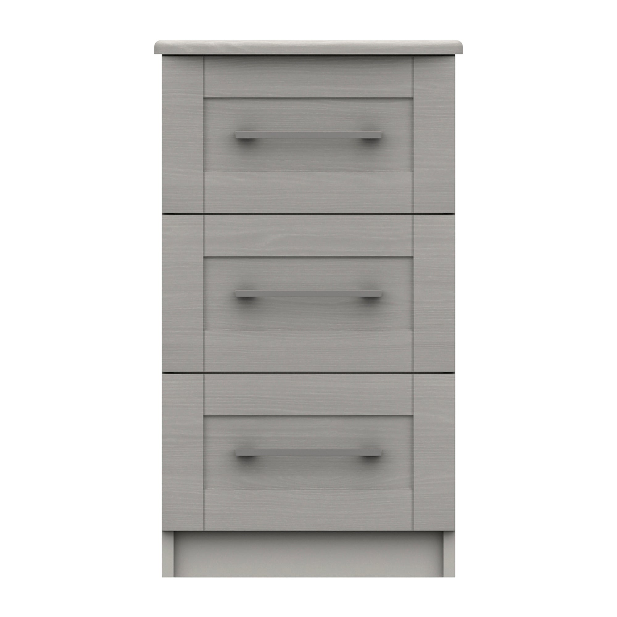 Ethan Light Grey 3 Drawer Bedside Grey