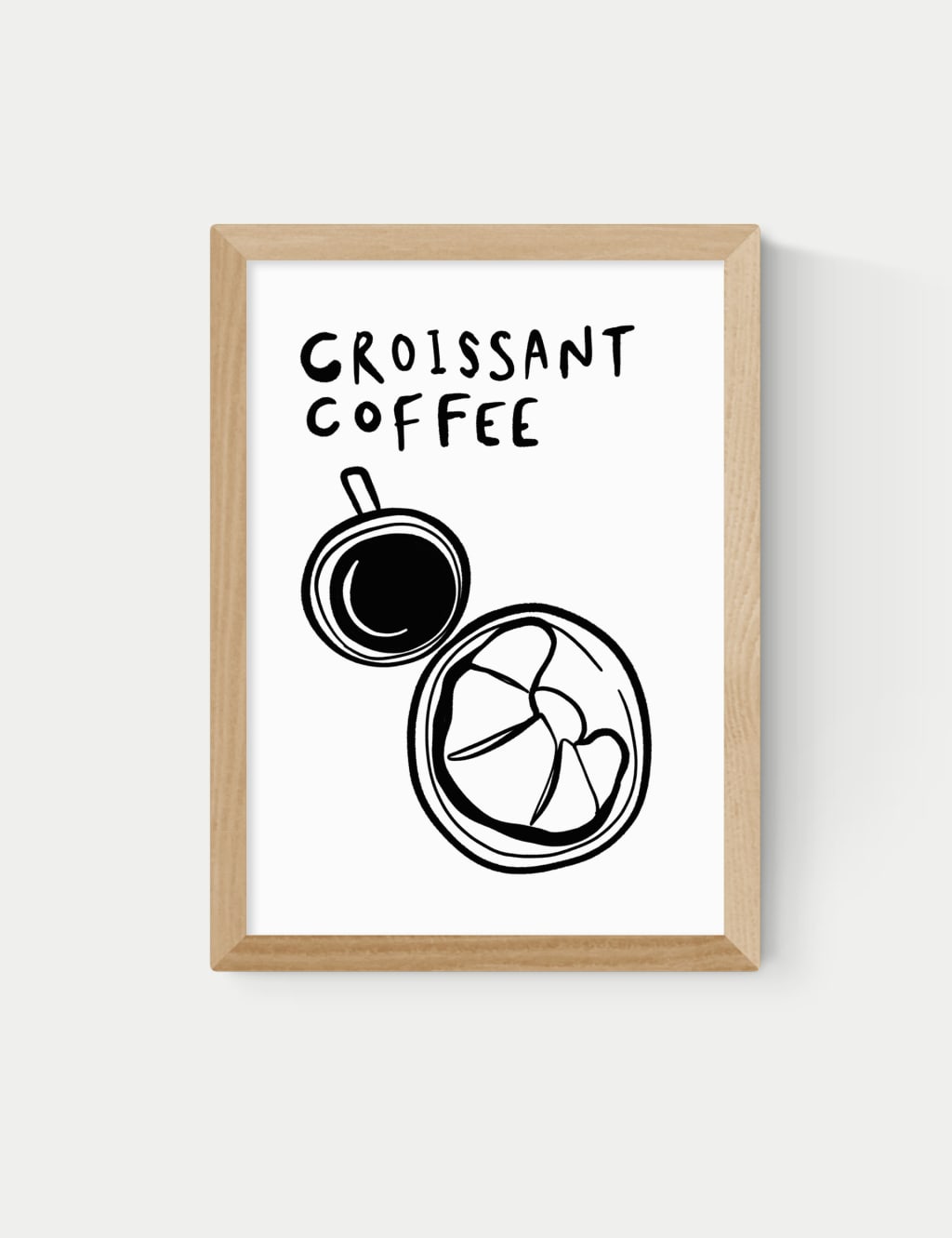 East End Prints Croissant Coffee Framed Art Natural