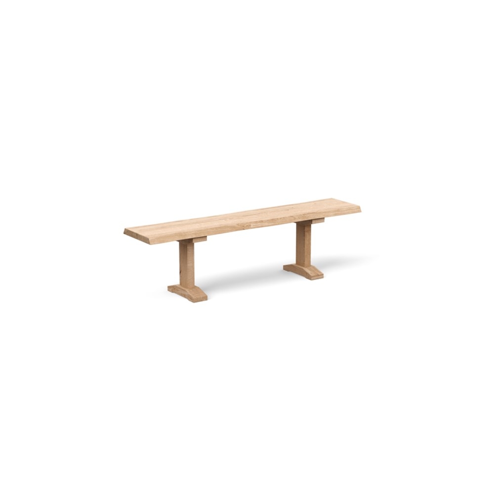 Heal's Lisbon Bench 200x35cm White Oiled Oak Natural Edge Not Filled