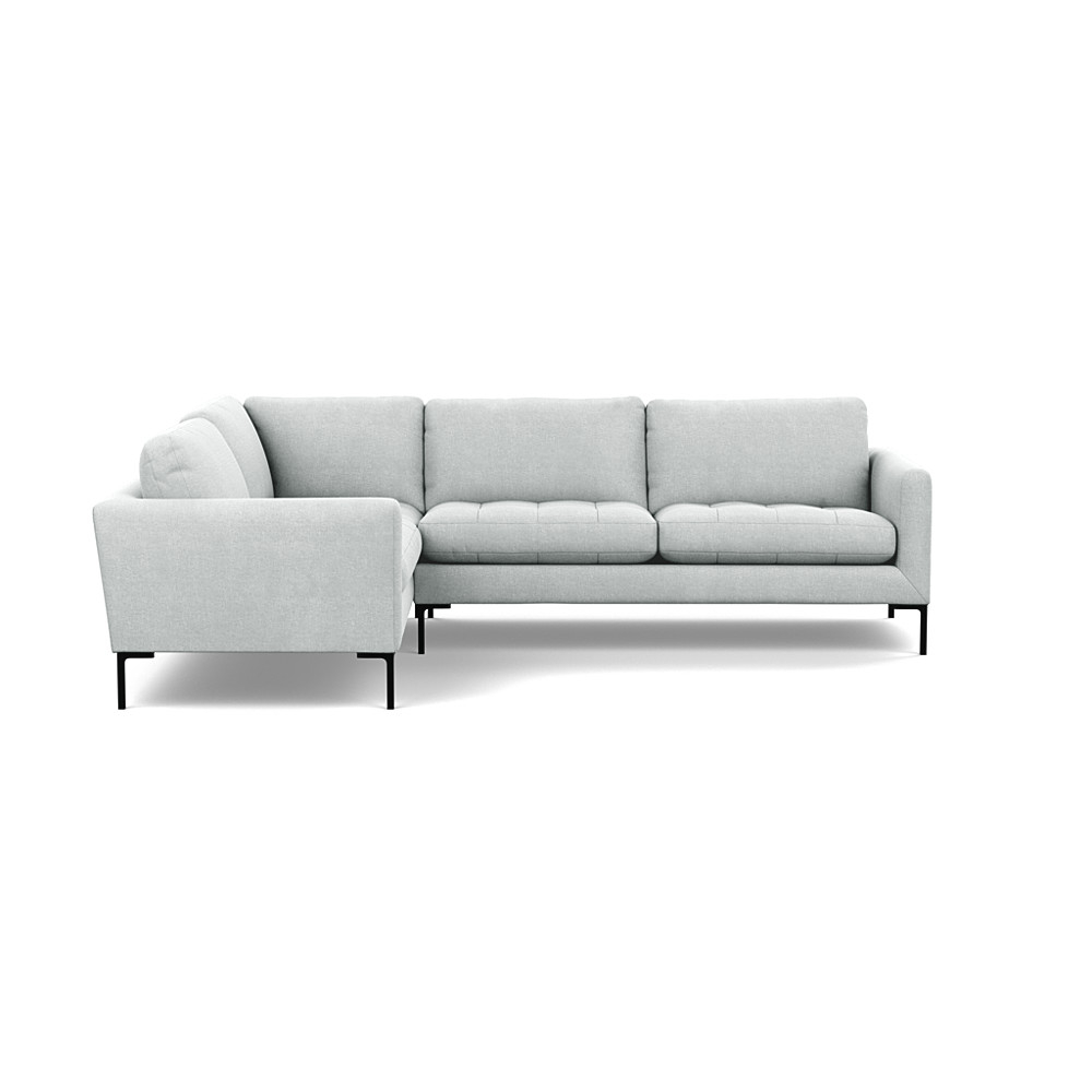 Heal's Eton Left Hand Facing Corner Sofa Broad Weave Tin Black Feet