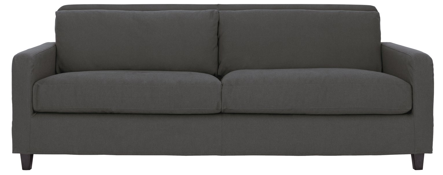 Habitat Chester 3 Seater Fabric Sofa - Charcoal