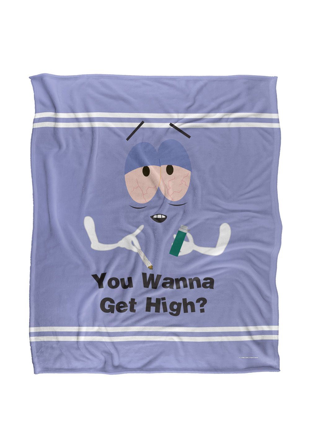 South Park Towelie Wanna Get High Silky Touch Super Soft Throw Blanket 152 X 127 cm in White