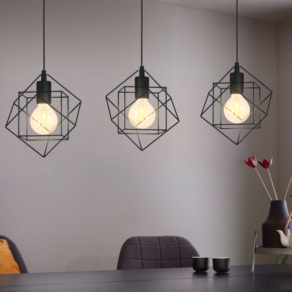 EGLO Straiton Modern 3 Light Diner Ceiling Light