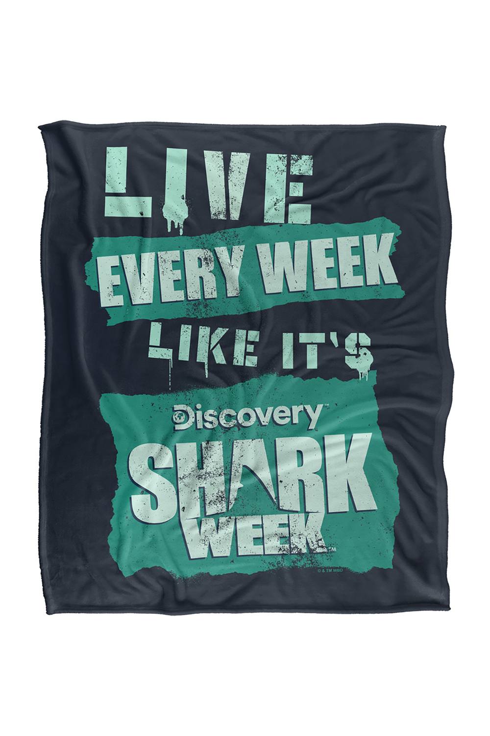 Warner Brothers Shark Week Television Series 152x127 cm Live Every Week Throw Blanket