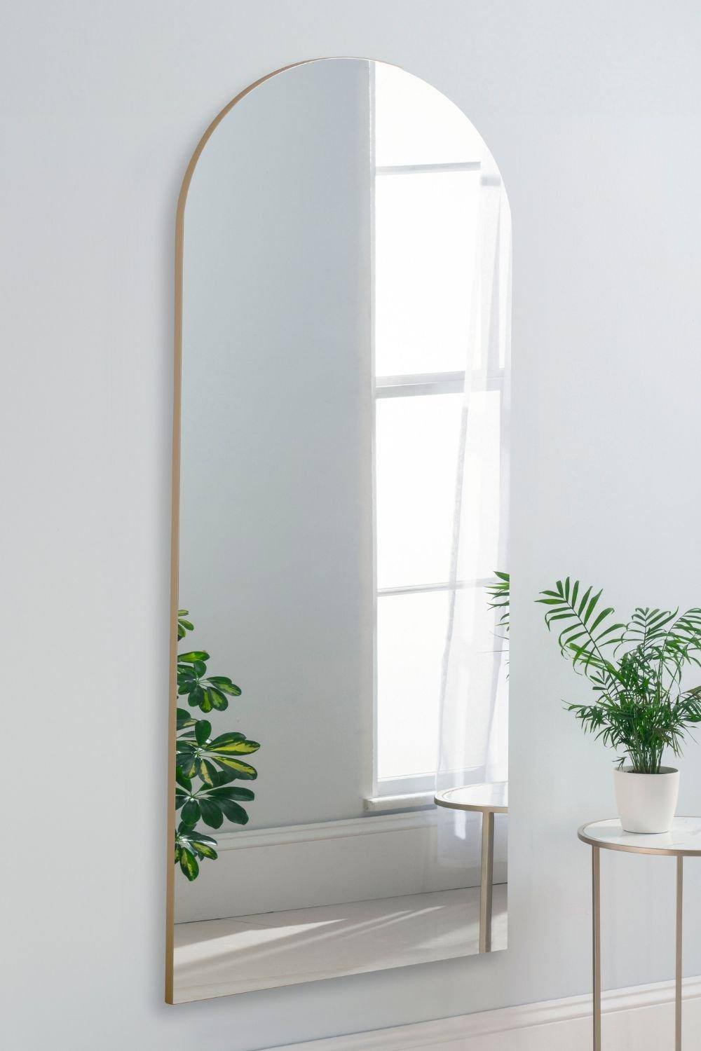 Yearn Mirrors Large Contemporary Arched Mirror in Gold