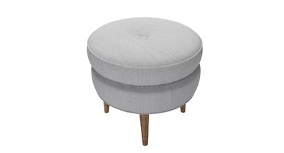 Felix Round Footstool in Cobble Brushed Linen Cotton - sofa.com