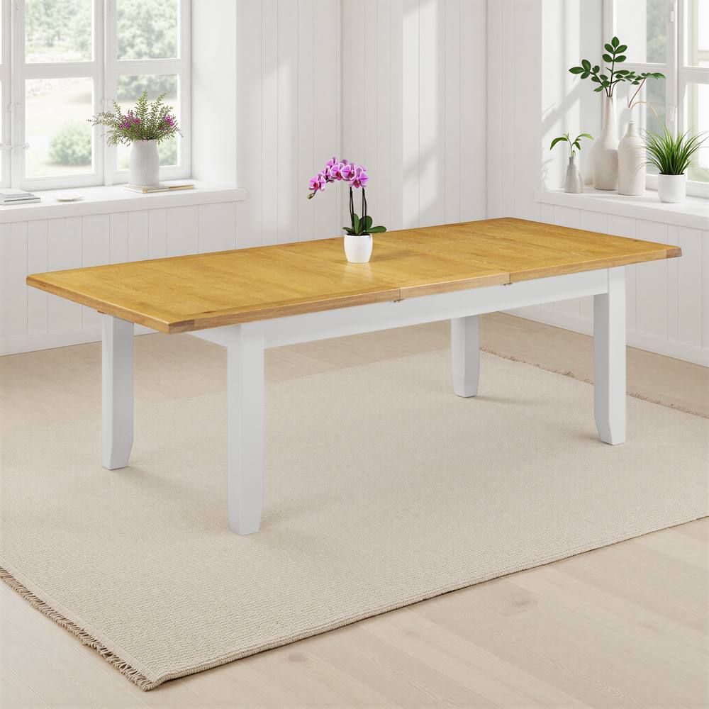 Seconique Windsor Pebble Grey Large Extending Dining Table (Part Assembled) in Light Grey
