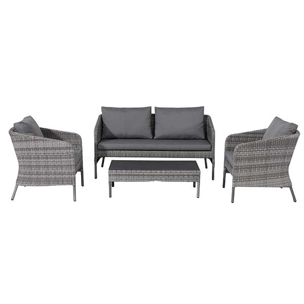 Levisham Garden Sofa Set in Grey Weave and Grey Fabric  - Barker & Stonehouse