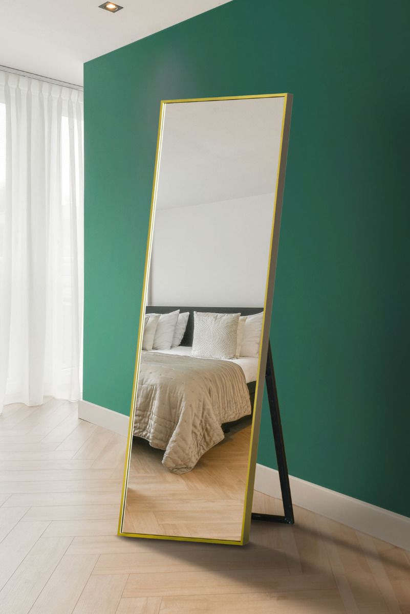 MirrorOutlet Gold Aluminium Edged Wall Mirror 67" X 23" (170CM X 58CM)