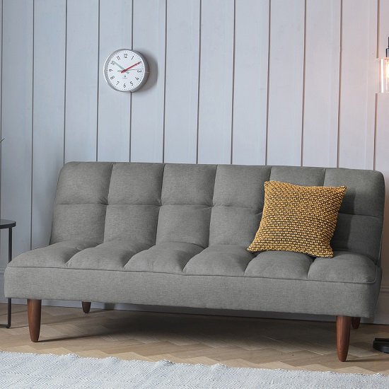 Azcona Contemporary Fabric Sofabed In Frost Grey