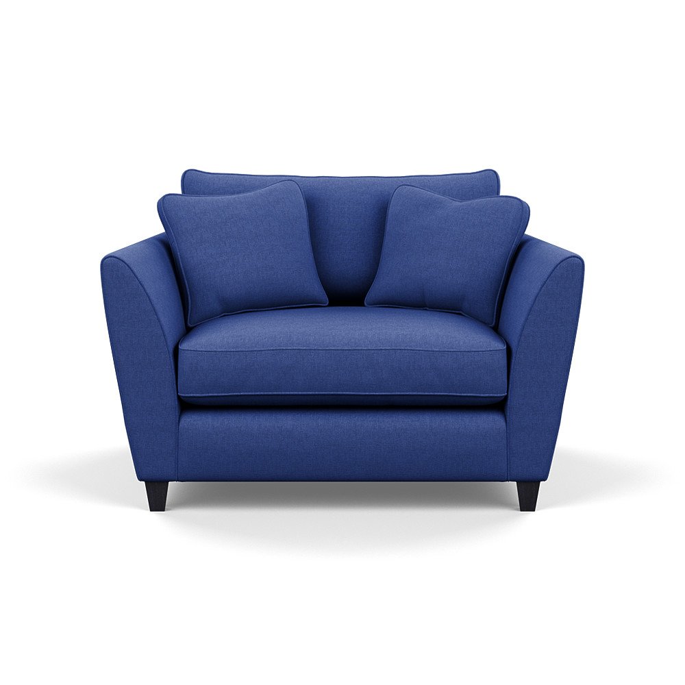 Heal's Torino Loveseat Brushed Cotton Cobalt Black Feet
