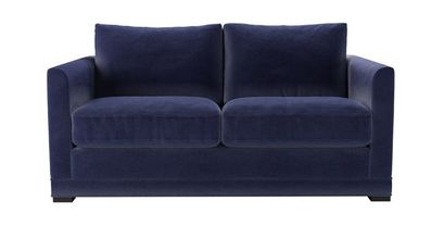 Aissa 2 Seat Sofa Bed in Prussian Blue Cotton Matt Velvet - sofa.com