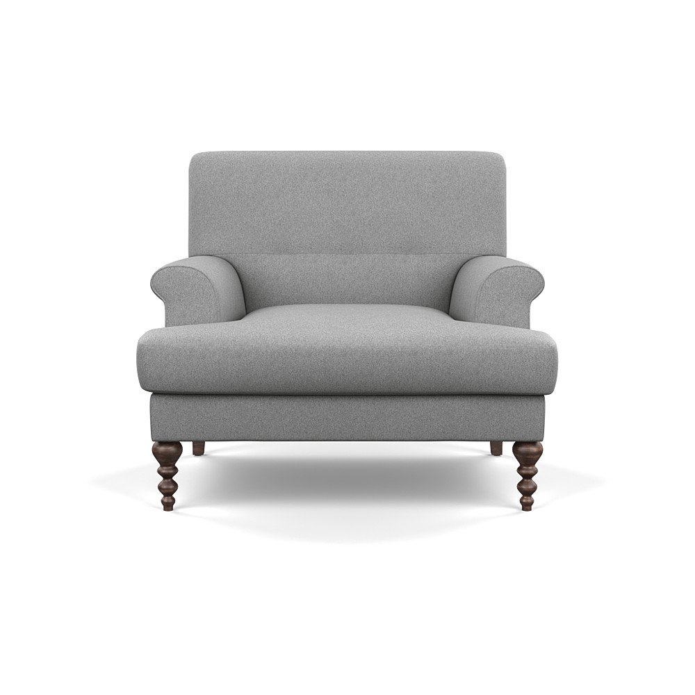 SCP Oscar Formal Armchair Cotton Pewter Walnut Feet