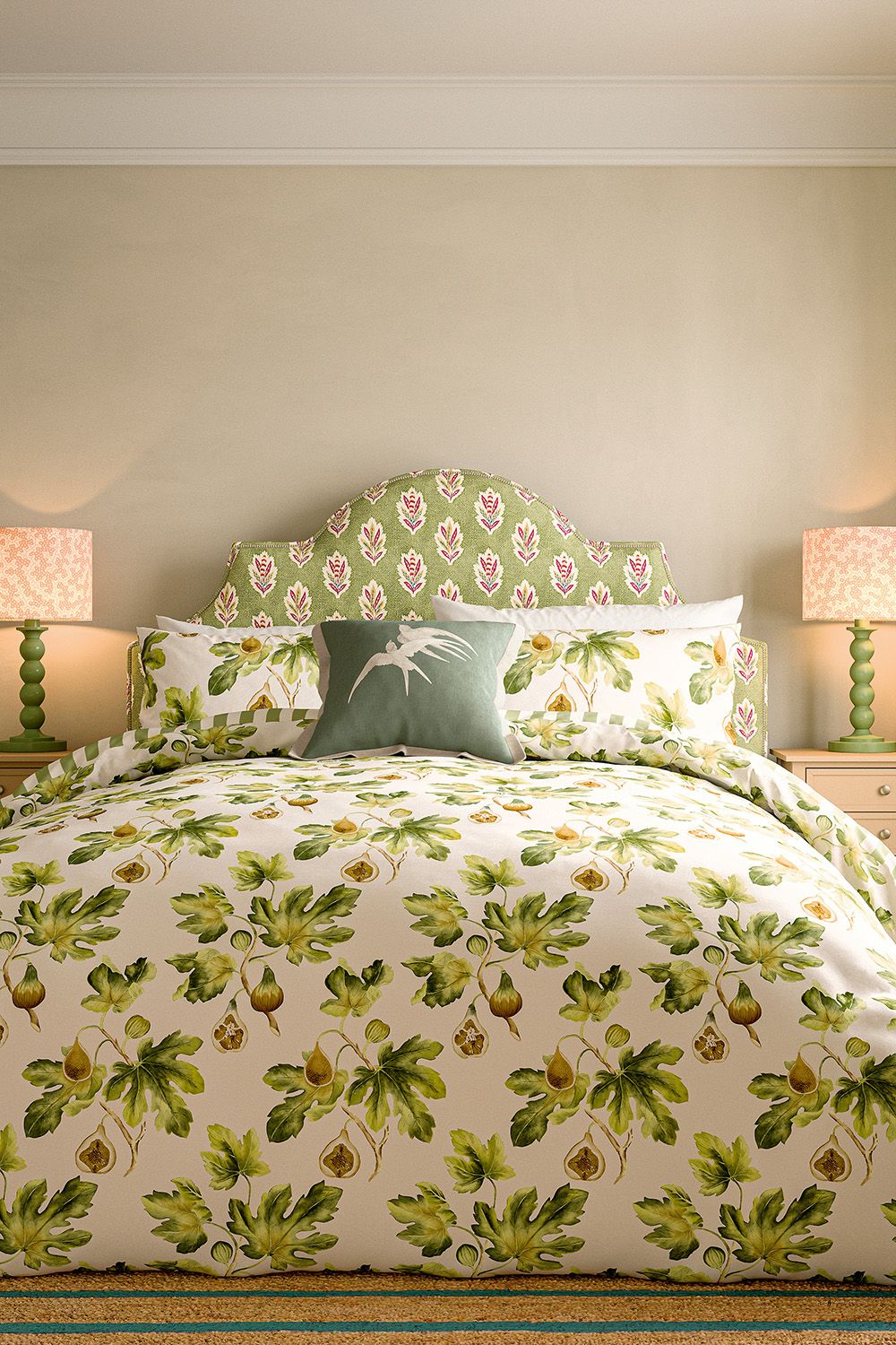 Sanderson 'Fig Harvest' Cotton Duvet Cover Set in Green