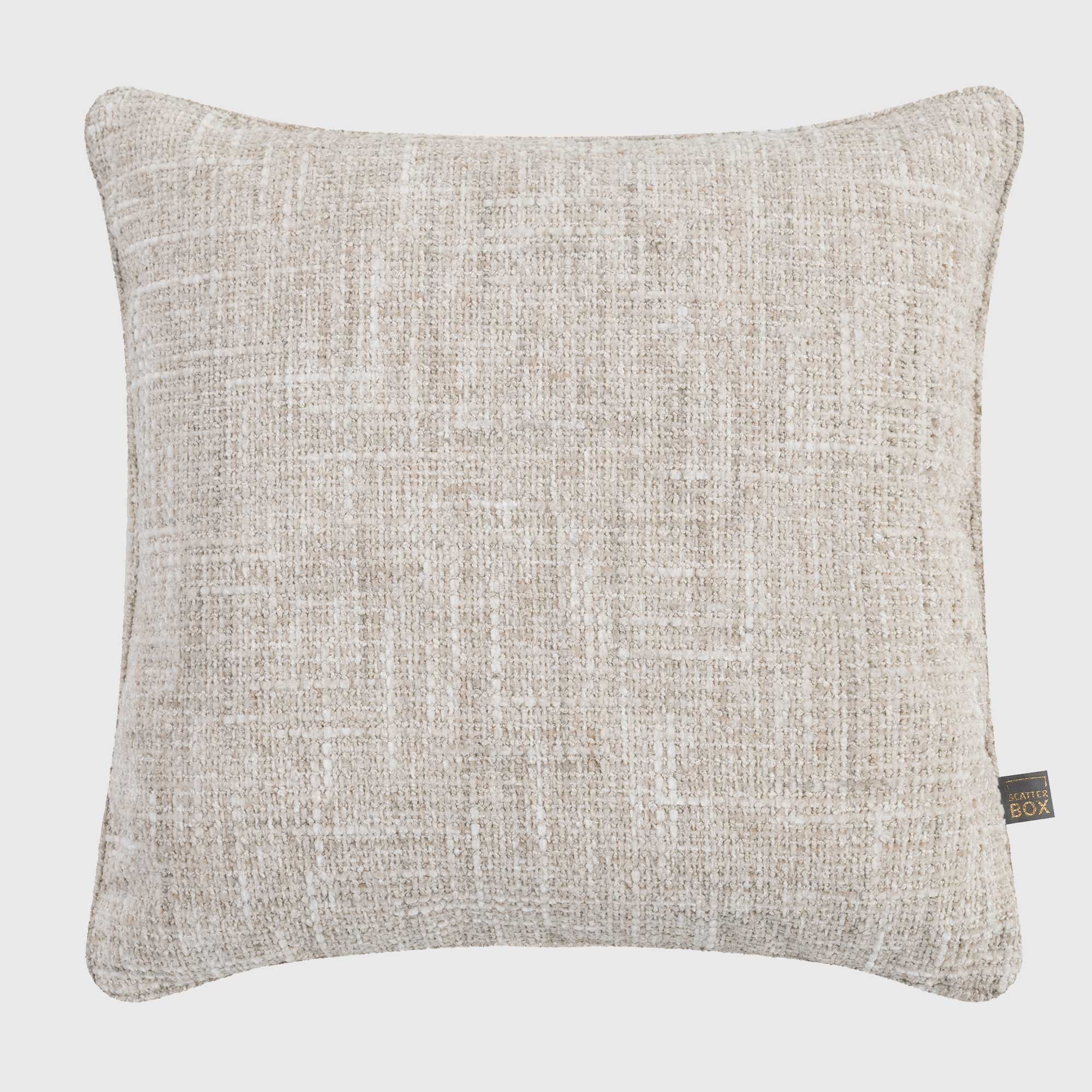 Natural Flecked Cushion, Square, Neutral Polyester | Barker & Stonehouse